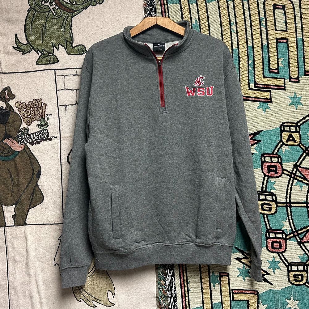 Washington State University Cougars Quarter Zip Deadstock New with tags Pullover